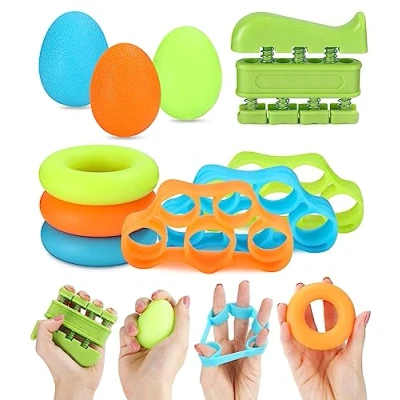 Imagen de Jissta 10 Piezas Fortalecedor De Agarre Mano,Ejercitador Manos, Para Estirar Los Dedos,Bola Muñeca,Entrenamiento Con Anillo Manual Desarrollo Muscular,Hand Grip Músicos