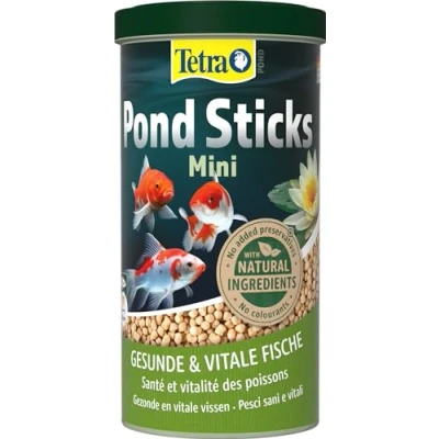 Imagen de Tetra Pond Sticks Mini, Alimento para peces de estanque pequeños, sanos y agua clara en el del jardín, lata 1 L