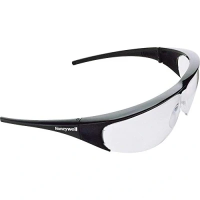 Imagen de Honeywell 1002781 Millennia Gafas de seguridad con montura negra, lente policarbonato transparente, revestimiento antiniebla Plus, ligero, muy adecuado para la construcción (1 pieza)