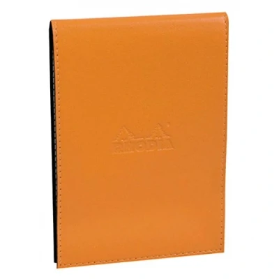 Imagen de Clairefontaine ES RHODIA 118138C Funda porta Bloc+ bloc de notas grapado n.º 13 naranja A6 Pequeños azulejos 80 hojas desmontables Papel blanco g/m Portalápices Polipiel