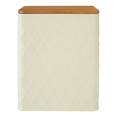 Imagen de Premier Housewares Bote de Almacenamiento Rombos, Metal, Crema, M