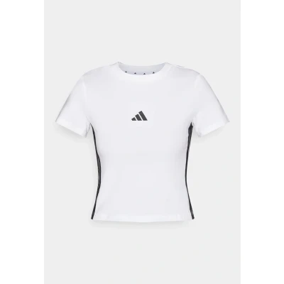 Imagen de adidas Mujer Essentials 3 Stripes Slim Baby T Shirt, White/Black, XL