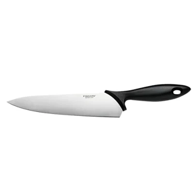 Imagen de FISKARS Cuchillo de cocinero, Essential, longitud la hoja: 21 cm, acero inoxidable/plástico PP, negro, 1065565