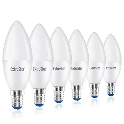 Imagen de EXTRASTAR Bombillas LED de vela, E14.8W equivalente a 64W, 6500K Luz Blanca Fría C37 8W