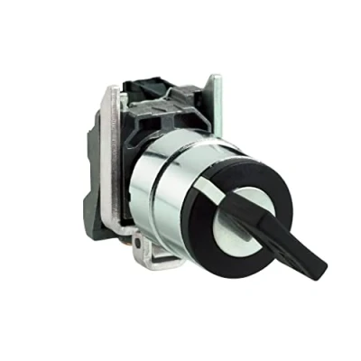 Imagen de Schneider Electric XB4BG61 Conmutador Selector, Diámetro 22 Cierre de 2 Posiciones, 1 Na, Negro