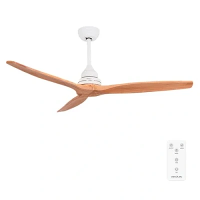 Imagen de Cecotec Ventilador de Techo con Mando a Distancia y Temporizador EnergySilence Aero 590. 70 W, Bajo Consumo, 3 Aspas 52&quot;/132cm Diámetro, Motor Cobre, Velocidades, Color Haya