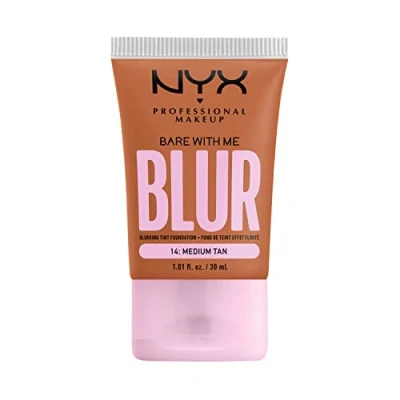 Imagen de NYX Professional Makeup Bare with Me Blur Skin Tint, Base de maquillaje difuminadora, Hidratación hasta 12H, Acabado Mate, Tono: Medium Tan