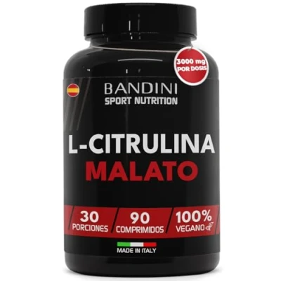 Imagen de Bandini® L Citrulina MALATO 90 Comprimidos 3000mg Por Dosis Extra Alta con 1000mg Comprimido De Fermentación 100% Vegan Citrulline Malate Tabletas Sin Aditivos y OGM