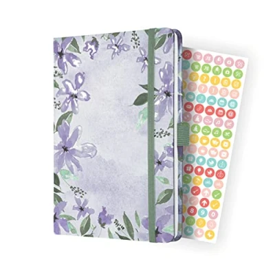 Imagen de SIGEL J4337 Jolie Agenda semanal 2024, Loose Florals Lilac, 13,5 x 20,3 cm, tapa dura, 174 páginas, violett, verde