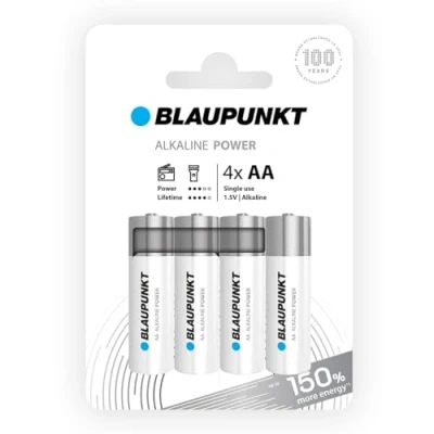 Imagen de BLAUPUNKT AA Pilas alcalinas, Paquete de 4, lo Mejor para Relojes Pared, mandos a Distancia TV, LR6BPO/4CP