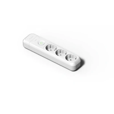 Imagen de FAMATEL Regleta de 3 tomas Enchufes con Interruptor encendido Sin Cable Hasta 3680W 16A 250V Protección Infantil Orientación a 45o Evita consumos fantasma Blanco