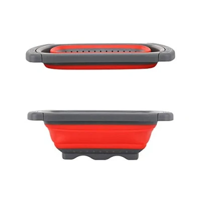 Imagen de DMZK Colador plegable de silicona,Colador tamices extensibles para lavado rápido