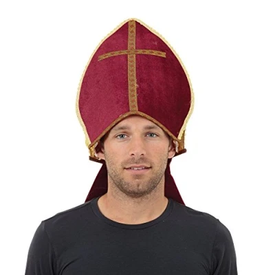 Imagen de Bristol Novelty BH626 Gorro de pontífice, para hombre, talla única, rojo Halloween