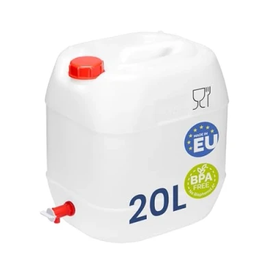Imagen de Garronda Garrafa Agua con Grifo sin BPA Bidon 20 litros Depósito de Camping Accesorios Deposito Camper Blanco GD 0083