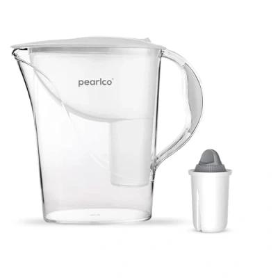 Imagen de PearlCo filtro de agua estándar (blanco) con 1 cartucho Protect+ Classic (para dura) se adapta a Brita