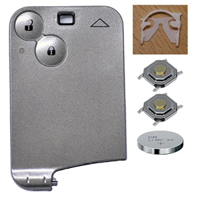 Imagen de Mando a distancia para llave de coche, 1 carcasa 2 botones, pila CR1620 y microbotones compatibles con Renault