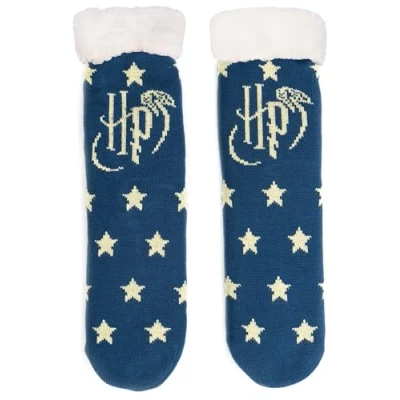 Imagen de calcetines Harry Potter de casa para mujer logo estrellas invierno calentitos (azul, EU sistema tallas, adultos, numérico (de/hasta), M, 35, 38)