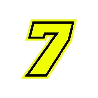 Imagen de 4R Quattroerre.it 13387 Número Racing 7 Moto GP, Amarillo Neón, 10 x cm