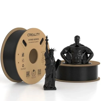 Imagen de Creality Hyper PLA Filamento 2KG de 1.75 mm para Impresora 3D, Impresión a Alta Velocidad 30 600 mm/s, Duradero y Suave, Precisión Dimensional +/ 0.03 mm, 2 Paquete (Negro &amp; Negro)
