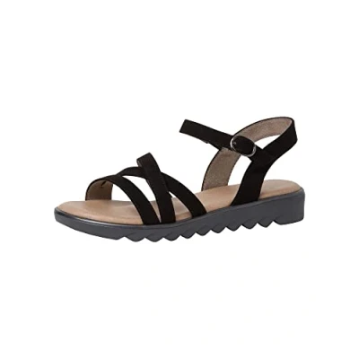 Imagen de Jana 8 28663 20, Sandalias Planas para Mujer, Black, 40 EU Ancho