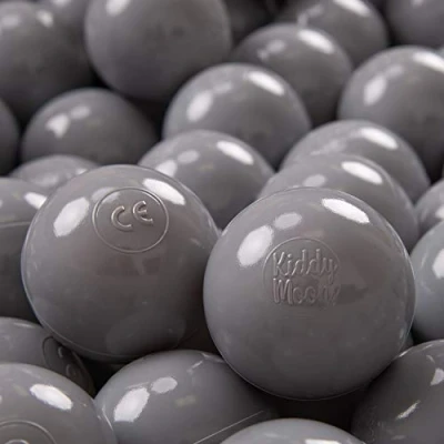 Imagen de KiddyMoon 100 ∅ 7Cm Bolas Colores De Plástico para Piscina Niños, Gris