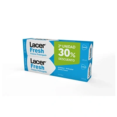 Imagen de LACERFRESH Gel Duplo 125 ml, Antiplaca Dental, Previene la Caries, Protege las Encias, Enmascara el Mal Aliento, Boca Fresca, Sana y Protegida, Efecto Prolongado