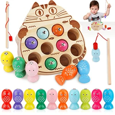 Imagen de NCKIHRKK Juguetes Montessori 2 Años, Juegos Magnetico, Niños Años de Pescar Madera para Niños, Educativos Bebe, Regalo Cumpleaños Niño 3 4 5