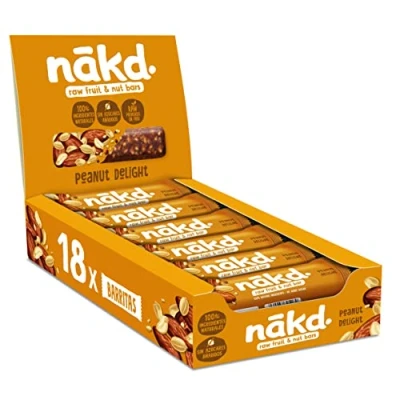 Imagen de Nākd. Peanut Delight Barritas Raw de Fruta y Frutos Secos 100% Ingredientes Naturales Sin Azúcar Añadido 18 x 35g
