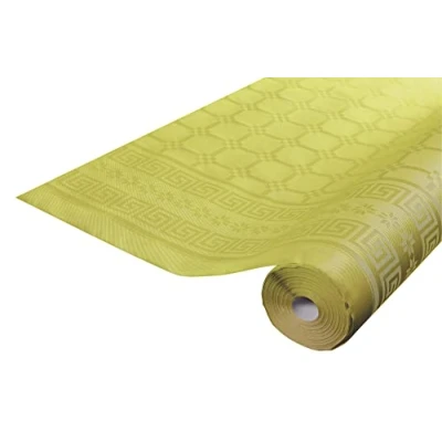 Imagen de Pro Nappe Ref R482535I Mantel de Papel Damasco desechable en Rollo 25 M Largo X 1,20 Ancho Color Verde Kiwi con Estampado Universal Chic y clásico