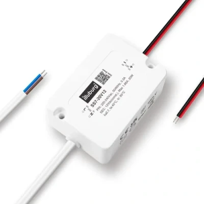 Imagen de illuburg Transformador LED 12V 20W Impermeable IP67 Sin Parpadeo para Tira Fuente de Alimentación Driver