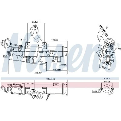 Imagen de NISSENS 989448 Enfriador EGR con bypass de depresión AUDI: Q5, A6 C6 Berlina, A4 B8 Berlina