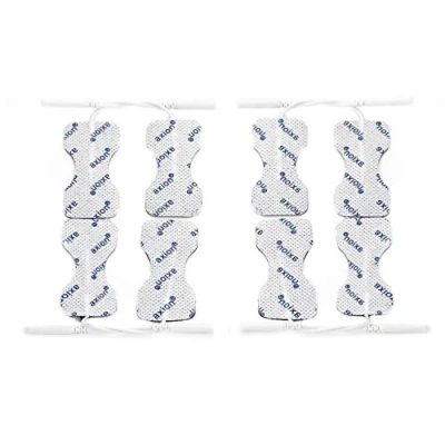 Imagen de 8 electrodos de recambio axion para la espalda Compatibles con electroestimulador TENS y EMS conexión clavija 2 mm Parches adhesivos reutilizables