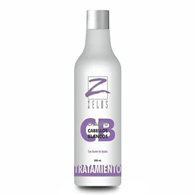 Imagen de Champú Violeta 500ml Cabellos Blancos, Grises, Decolorados, Mechas o Canas Neutraliza las tonalidades Amarillentas Pelo con Aspecto Metálico Silver Espectacular Pigmento Morado Matizador Zelos