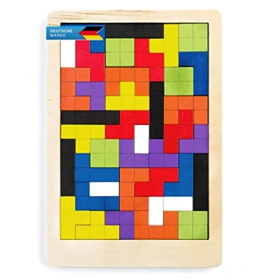 Imagen de Rompecabezas 3D de Madera para niños Juego Pensamiento Educativo Tetris con Bloques construcción