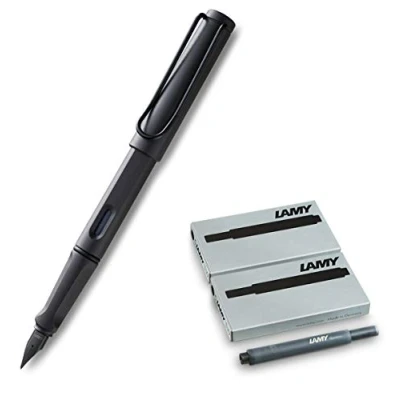 Imagen de Lamy Safari umbra Pluma estilográfica (punta gruesa), color negro mate, Füller + Patronen, schwarz, 1