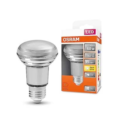 Imagen de OSRAM lámpara LED Star R63 de para base E27, reflector, diseño vidrio, 350 lúmenes, blanco cálido (2700k), reemplazo bombillas 60 W convencionales, no dimmables, 1 paquete