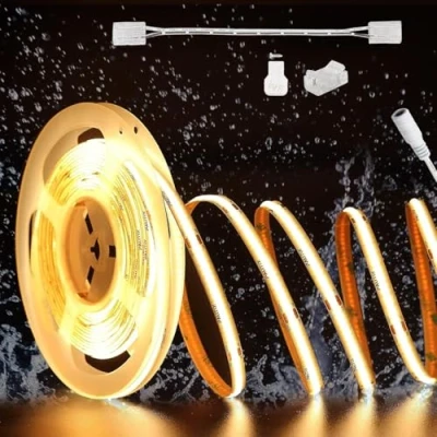 Imagen de PAUTIX Tira de LED COB Blanco Cálido 2700K DC24V Impermeable IP65,10m 504LEDs/M luces CRI90+,LED Strip para Hogar Cocina DIY con Conector 8mm(fuente alimentación no incluida)