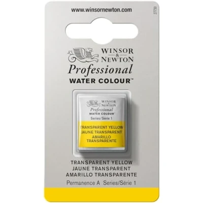 Imagen de Winsor &amp; Newton Acuarela Profesional Pintura de Acuarela, Alta Luminosidad, Resistente a la Luz, Calidad Archivo, 1/2 Godet, Color Amarillo Transparente