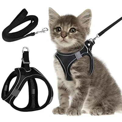 Imagen de Arnes Gato Ajustable,Arnes Gatos Antiescape,Arnés Antiescape con Correa Extensible,Correa, Perro Pequeño, para Pequeños Cachorro Conejo (XXS)