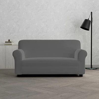 Imagen de Italian Bed Linen Funda Cubre sofà “Dahlia, Grigio Scuro, 1 Plaza