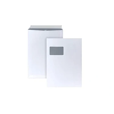 Imagen de Post Cuerno 05270478 Bolsa de envío con ventana, cierre autoadhesivo, 250 unidades, C4, 229 x 324 mm, 90 g), color blanco