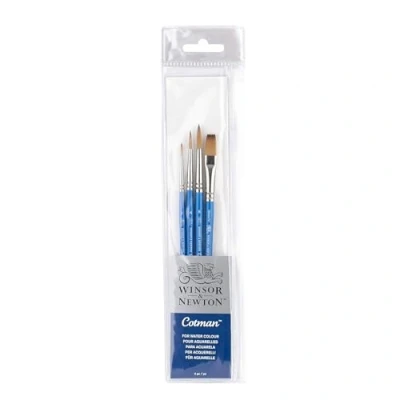 Imagen de Winsor &amp; Newton Cotman set de 4 pinceles incluye: Serie 111 n1, nº4, nº6 y 666 nº10