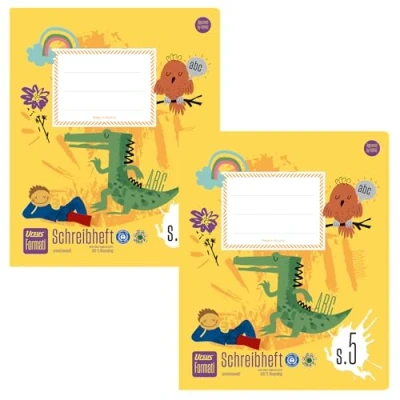 Imagen de Formati Cuaderno de escritura S.5 Quart 20 hojas rayadas, 2 unidades, con líneas para escribir en la escuela primaria, 100% papel reciclado