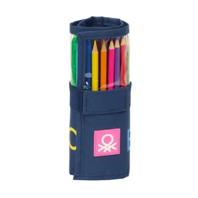 Imagen de Safta Benetton DAMERO Estuche Enrollable Útiles Incluidos, Infantil, Niño, Ideal para Niños de 5 a 14 Años, Cómodo y Versátil, Calidad Resistencia, 7x20 cm