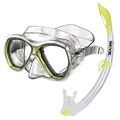 Imagen de Seac Set Elba Valve, de Snorkel con máscara subacuática y Tubo válvula para la Purga Agua Adultos