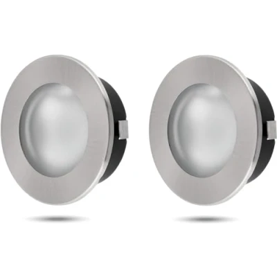 Imagen de ADAKAT Pack de 2 focos empotrables totalmente metálicos G4 12 V, cubierta cristal