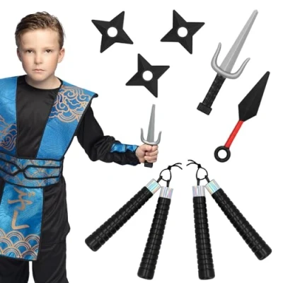 Imagen de Boland 50433 Set de armas Ninja, 7 piezas, juguete en un set, accesorios, complementos para disfraces