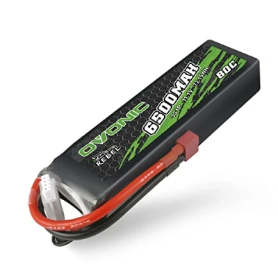Imagen de OVONIC Batería Lipo 3S 11,1V 6500mAh 80C Conector en T para FPV RC Avión Evader Bx Cuadricóptero Camión Barco (1 Unidad)