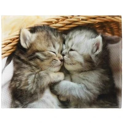 Imagen de YISUMEI manta de forro polar suave, un par gatos lindos, 125 x 150 cm, adecuada para cama o sofá