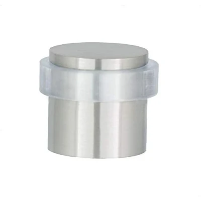 Imagen de EVI Herrajes Tope de Puerta 20 x mm Goma Transparente Silicona Natural Acero Inoxidable Incluye Tornillo + Taco Sujeción Mod. I 157